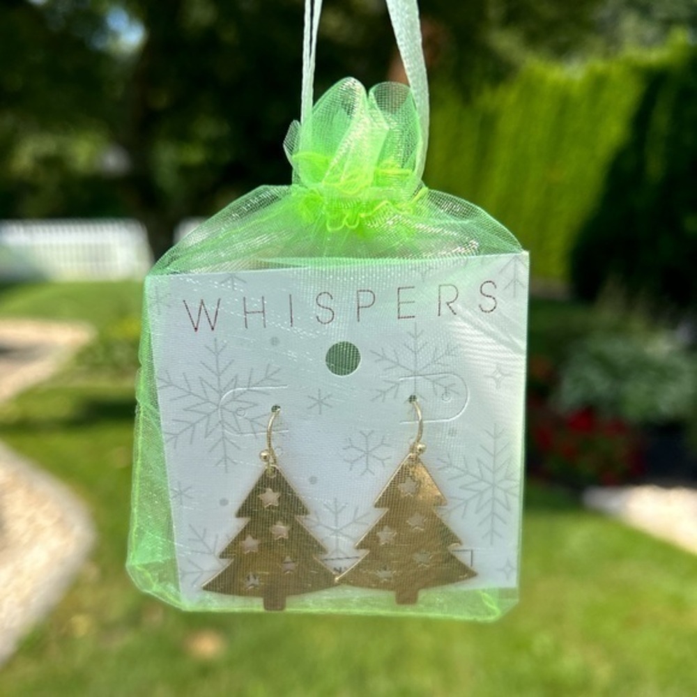Christmas tree dangle earrings